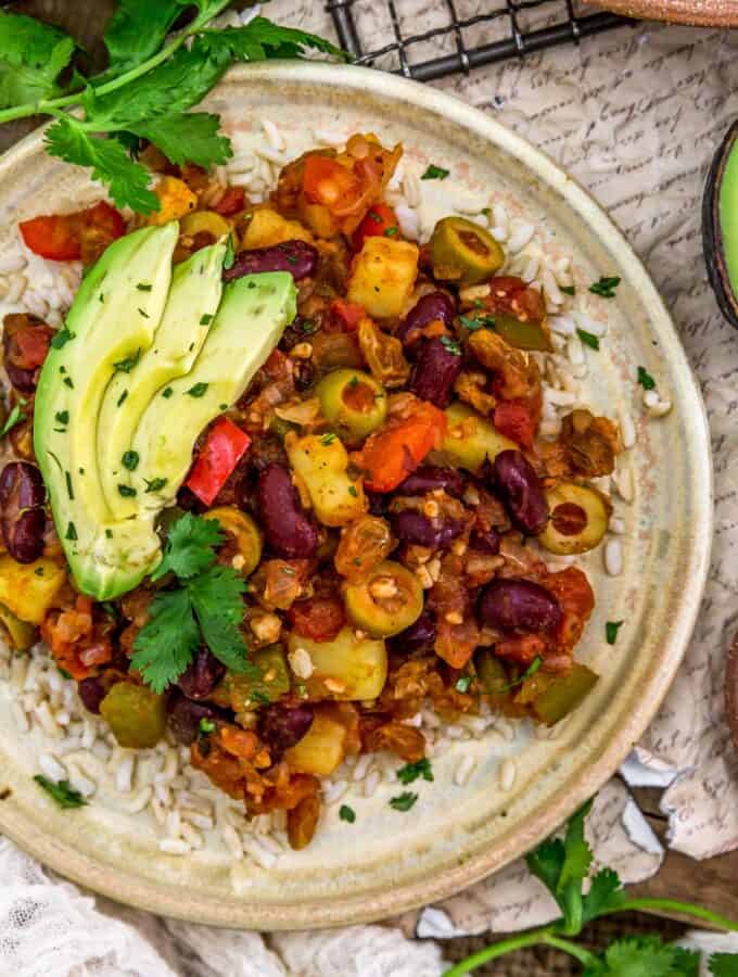 Served Vegan Cuban Picadillo