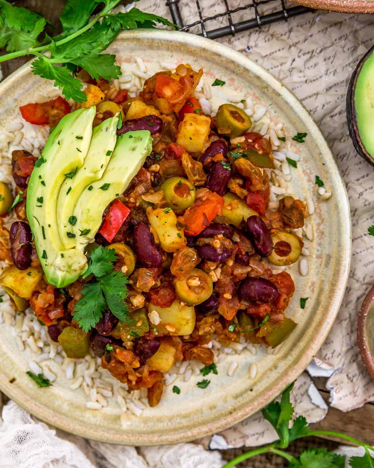 Served Vegan Cuban Picadillo