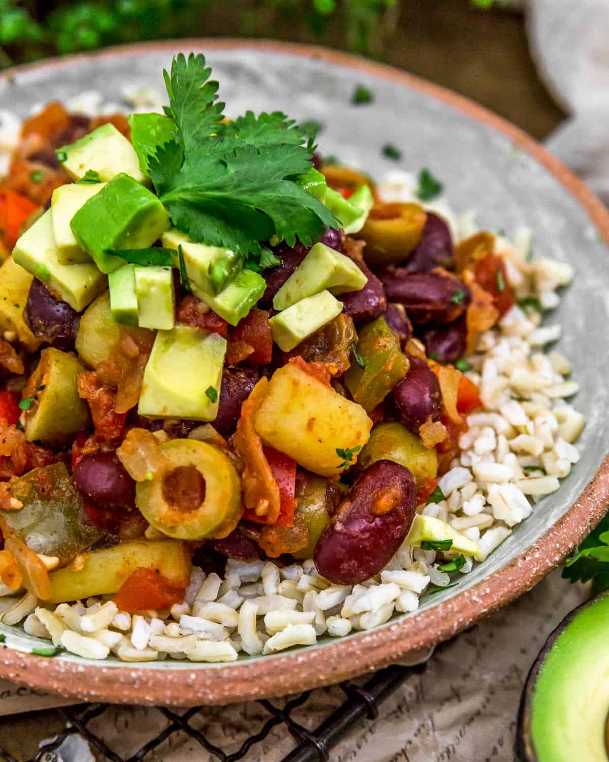 Close up of Vegan Cuban Picadillo