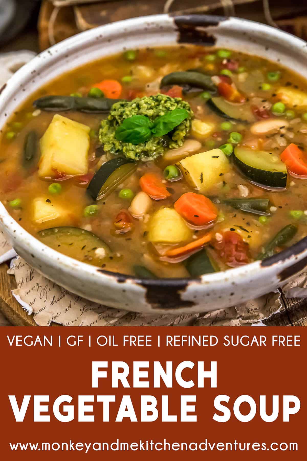 French Vegetable Soup with Text Description
