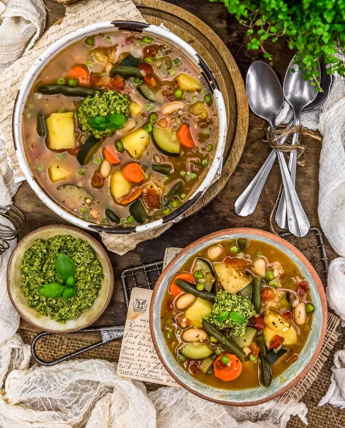 Tablescape of French Vegetable Soup