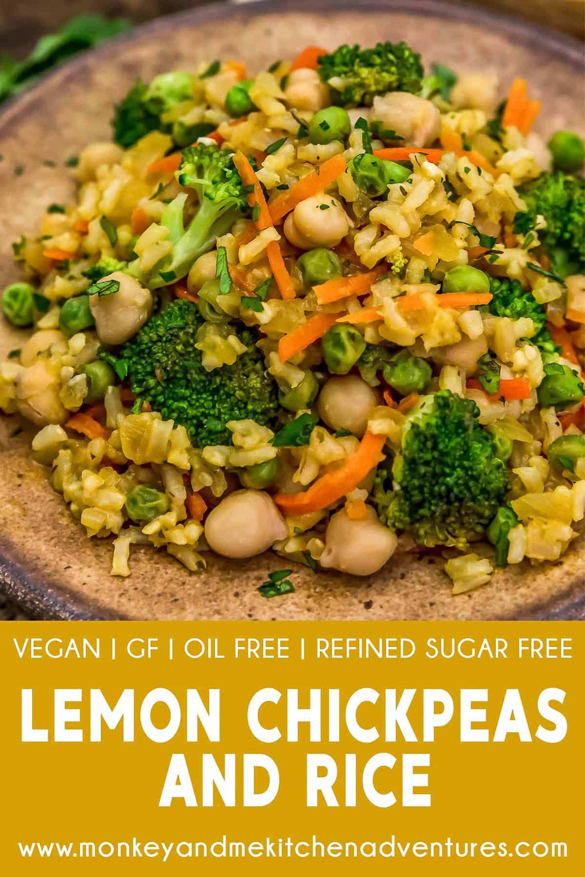 Lemon Chickpea and Rice Skillet with text description