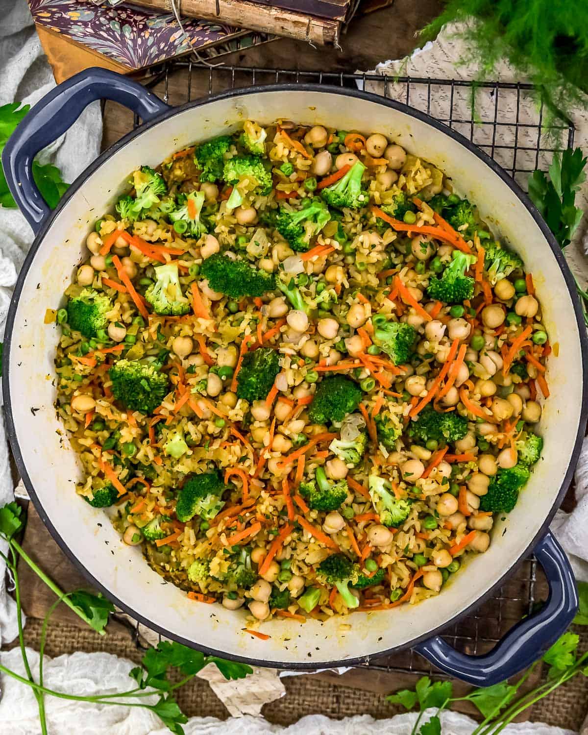 Lemon Chickpea and Rice Skillet