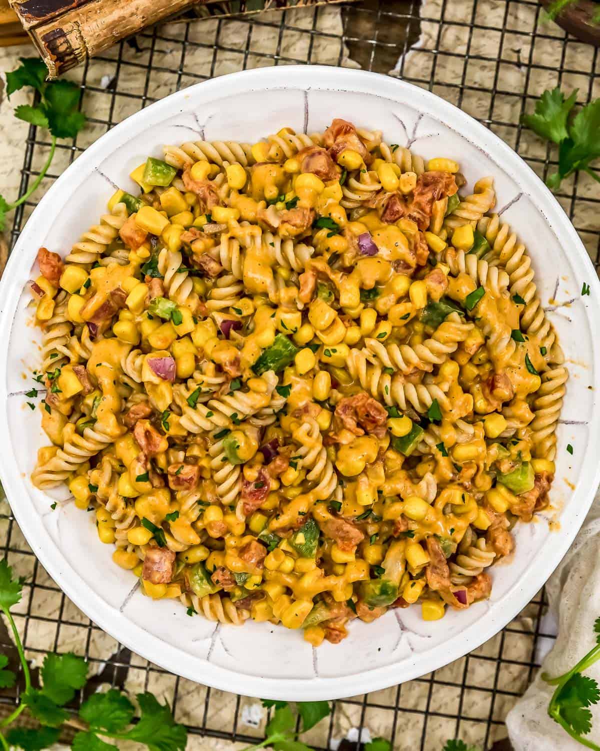 Vegan Creamy Corn Pasta Salad