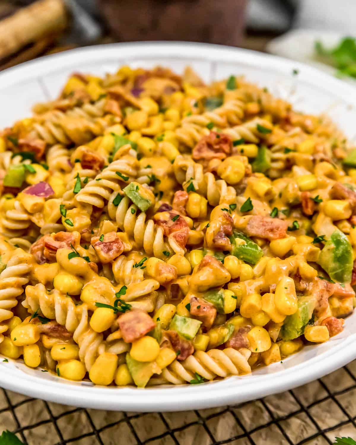 Vegan Creamy Corn Pasta Salad