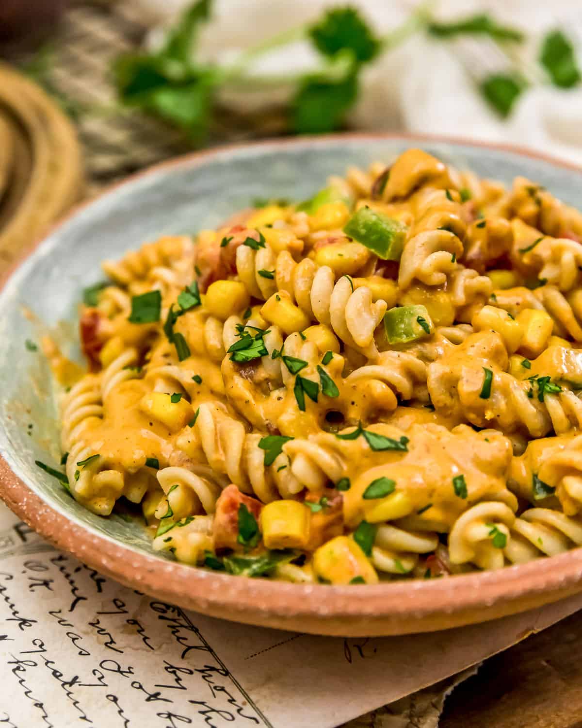 Vegan Creamy Corn Pasta Salad