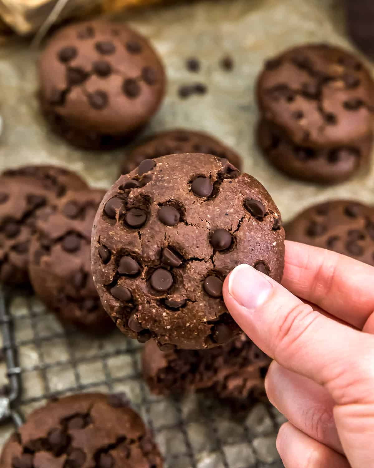 Eating a Vegan Mocha Cookie