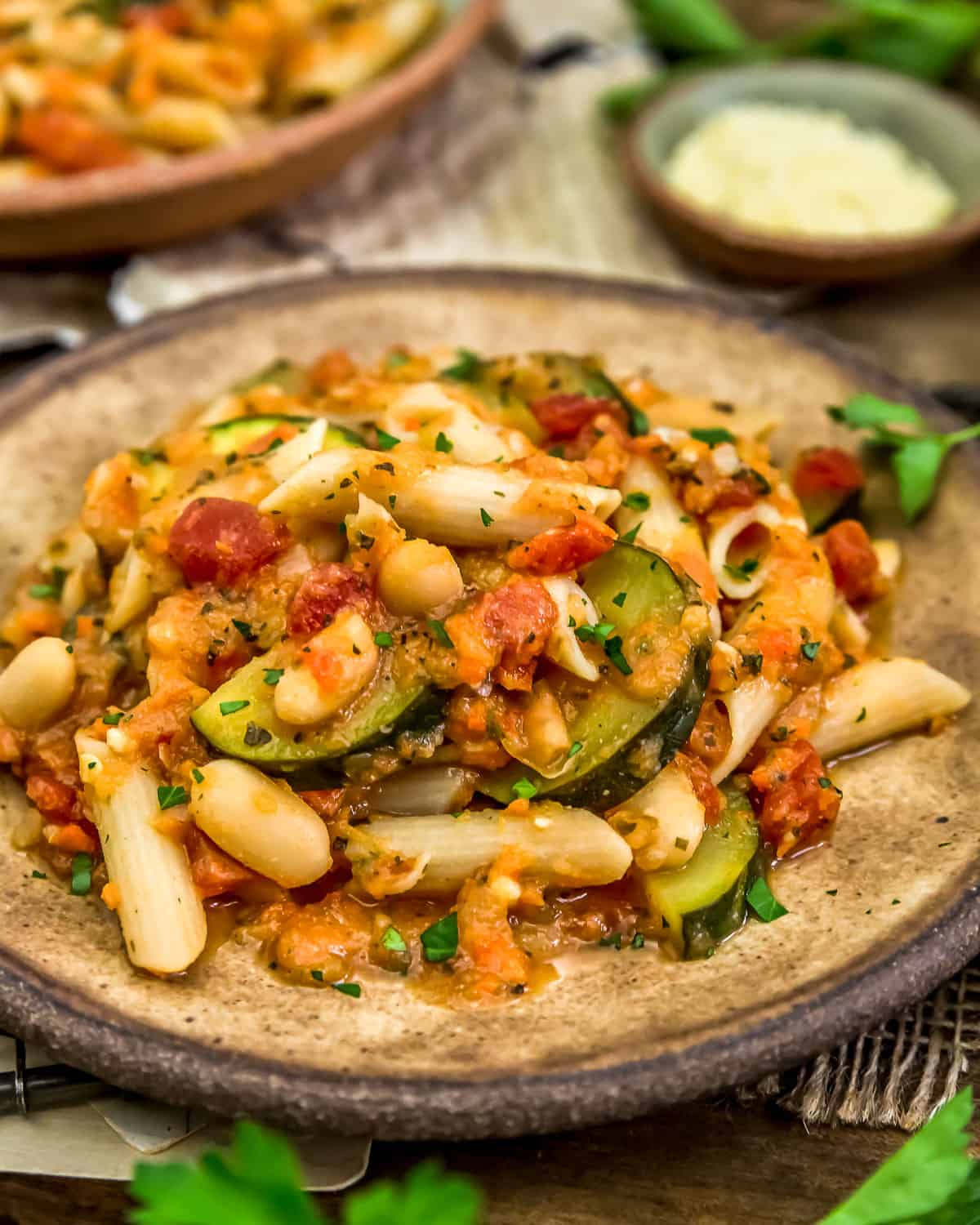 Plate of Garden Veggie Ragu Pasta