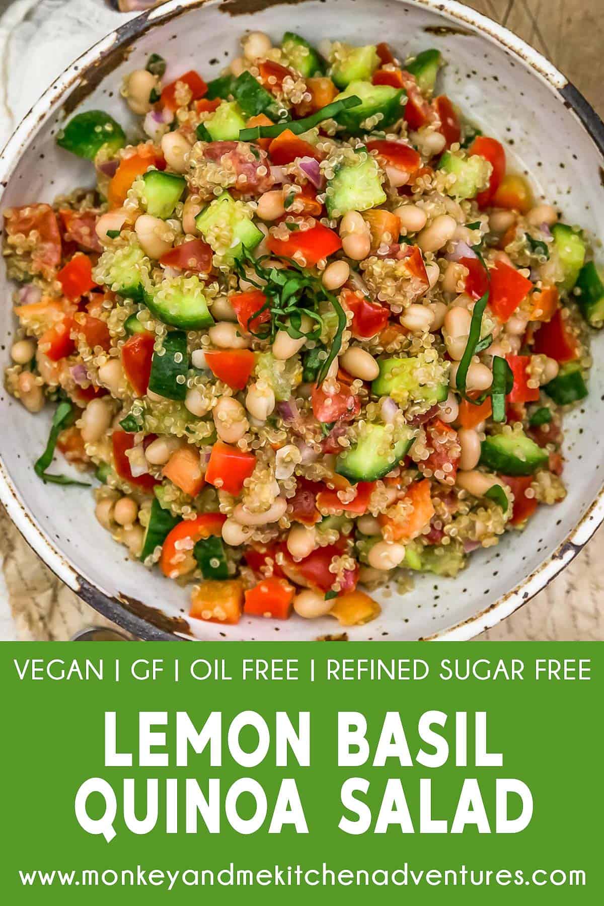 Lemon Basil Quinoa Salad with text description