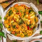 Bowl of Thai Curry Cabbage Noodle Stir Fry