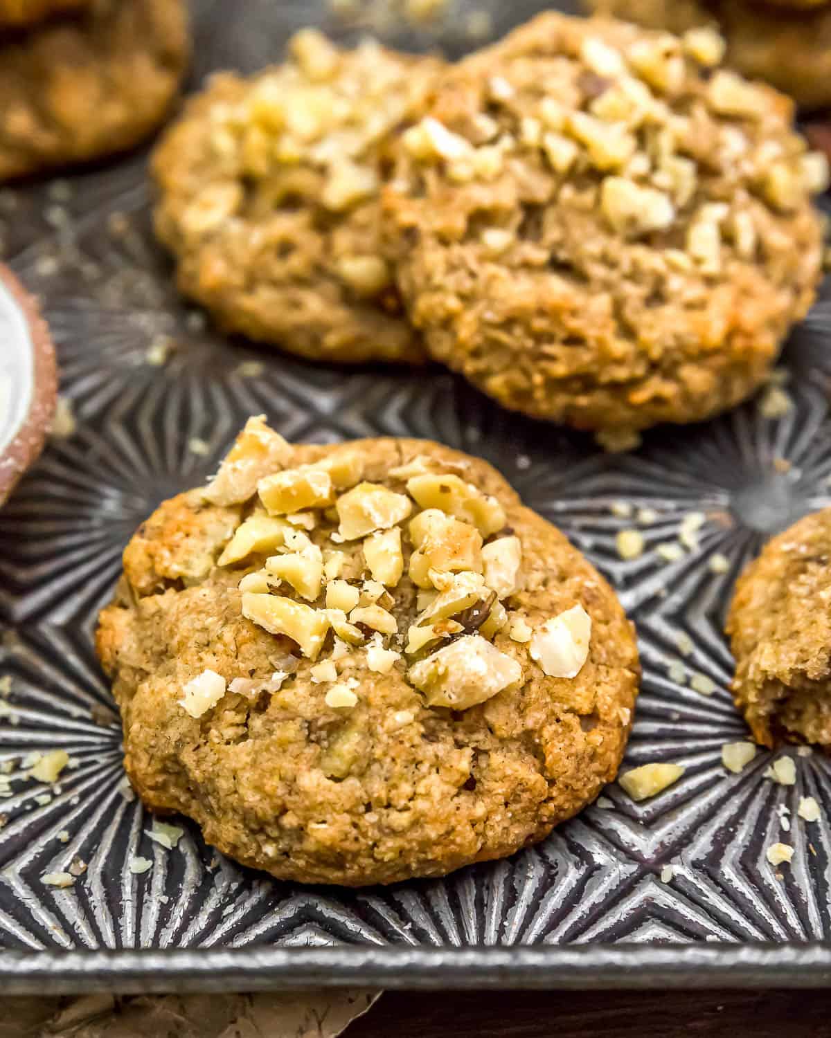 Close up of Vegan Banana Nut Bread Cookies