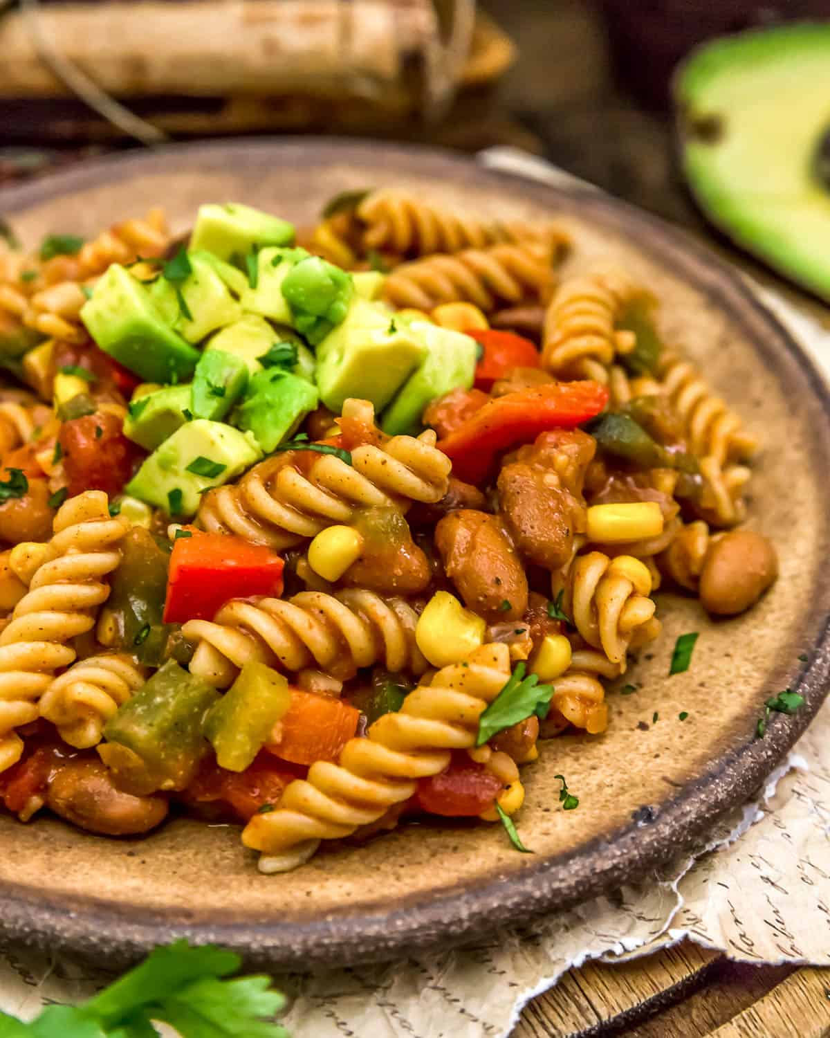 Plate of Vegan Creamy Taco Pasta