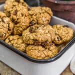 Tin of Vegan Crispy Oatmeal Cookies