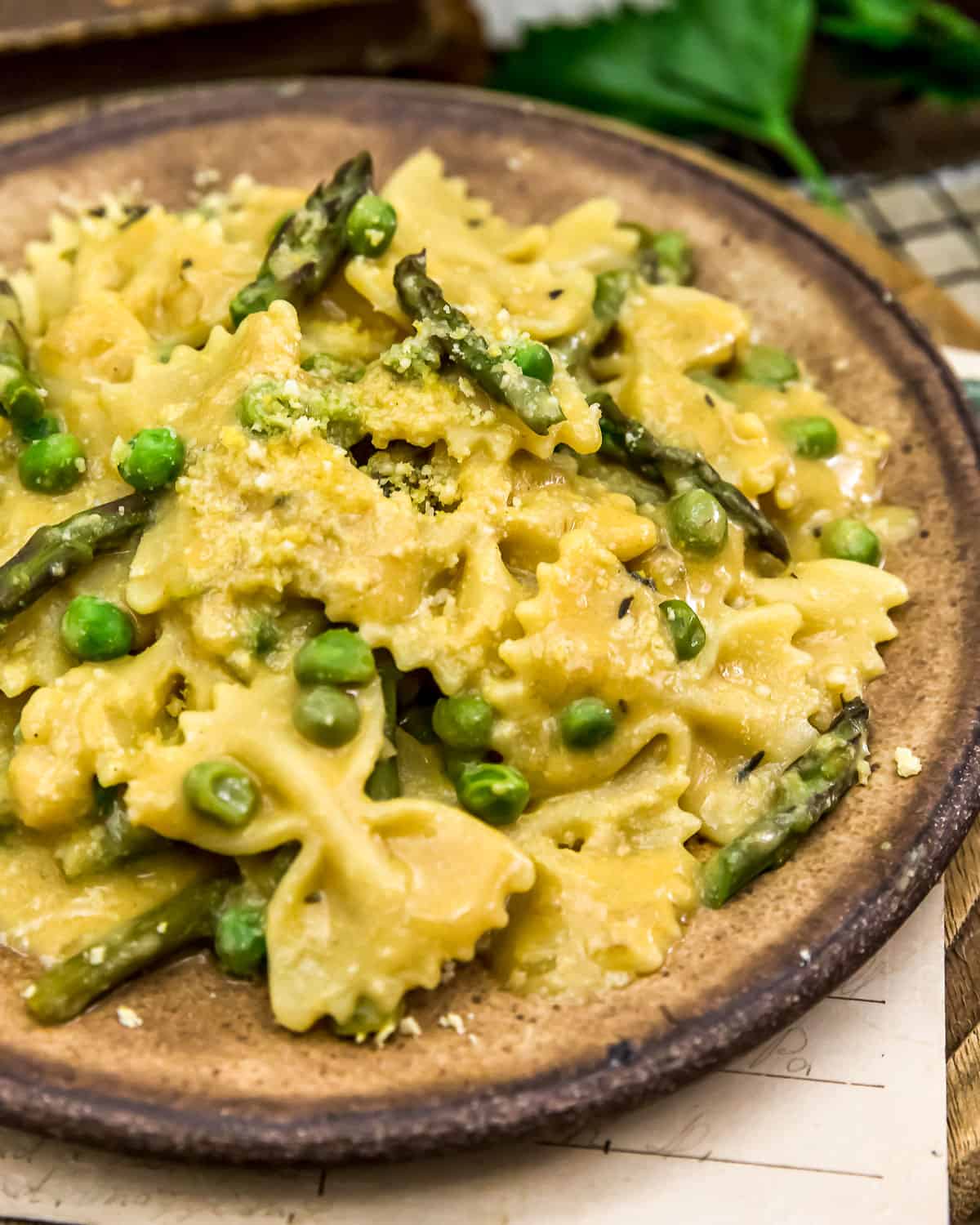 Plate of Dijon Asparagus Pasta