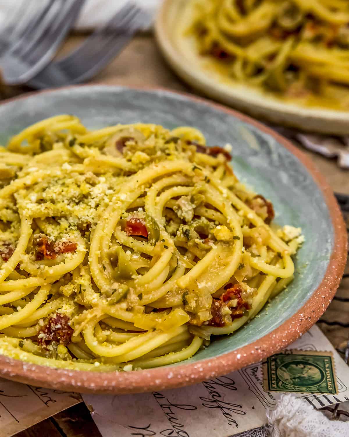 Close up of Spaghetti alla Siciliana