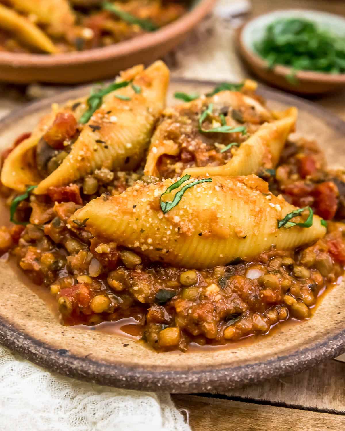 Unstuffed Spicy Tomato Basil Shells