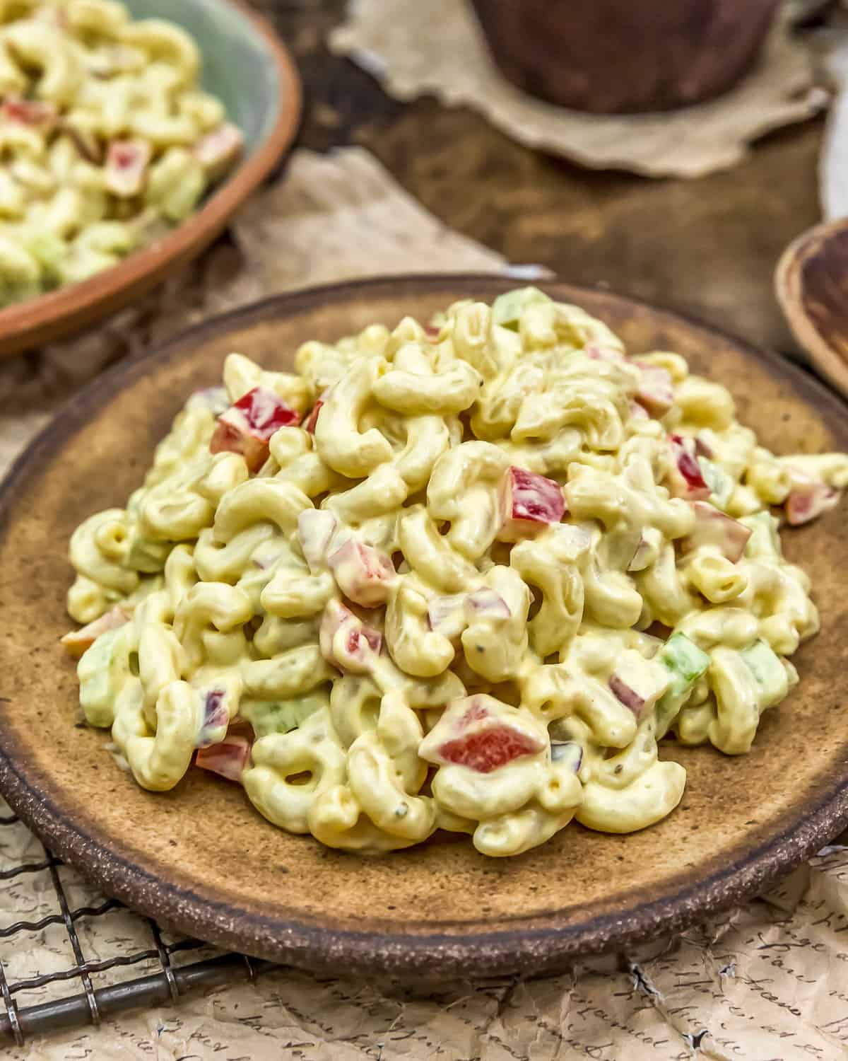 Served Vegan Amish Macaroni Salad