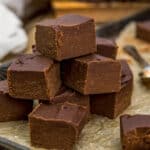 Stack of Vegan Chocolate Peanut Butter Fudge