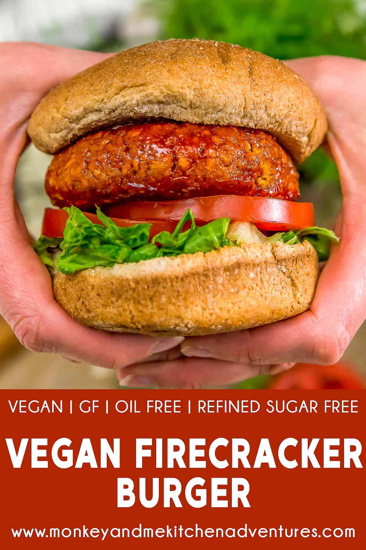 Vegan Firecracker Burgers with text description