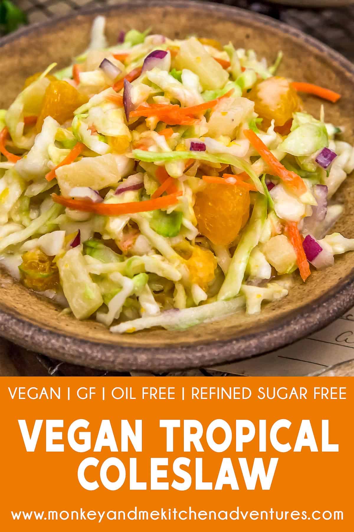 Vegan Tropical Coleslaw with text description