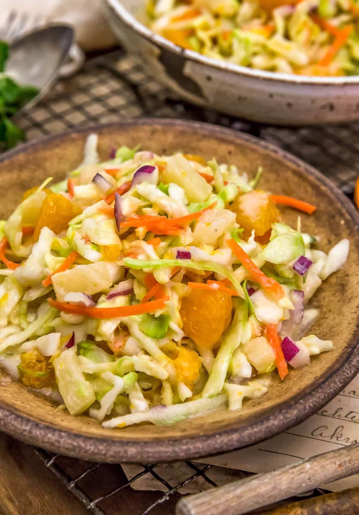 Plate of Vegan Tropical Coleslaw