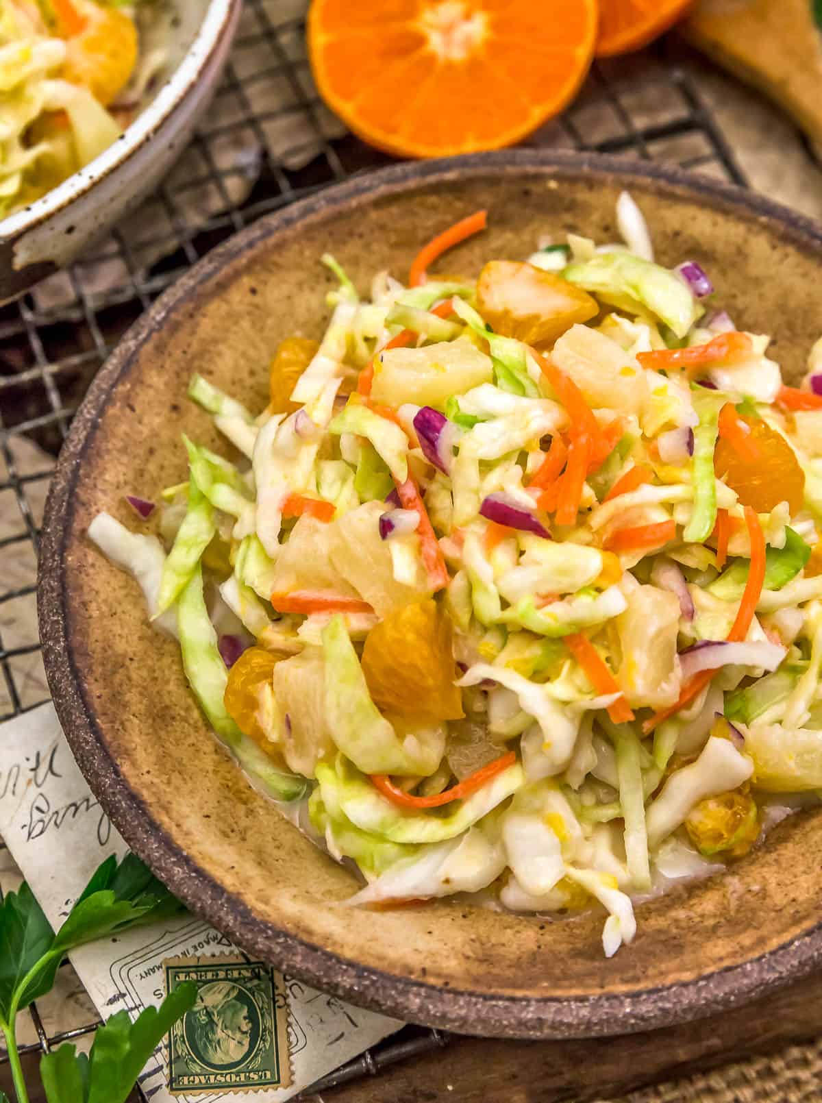 Plate of Vegan Tropical Coleslaw