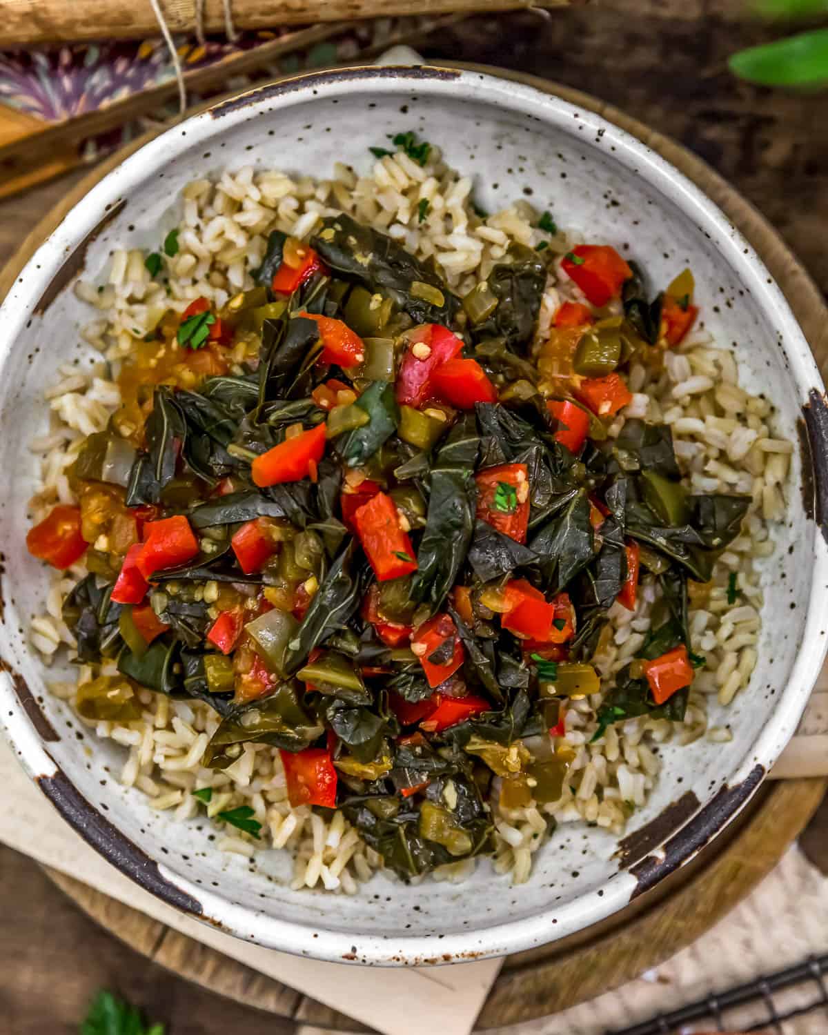 Bowl of Sweet and Spicy Collard Greens