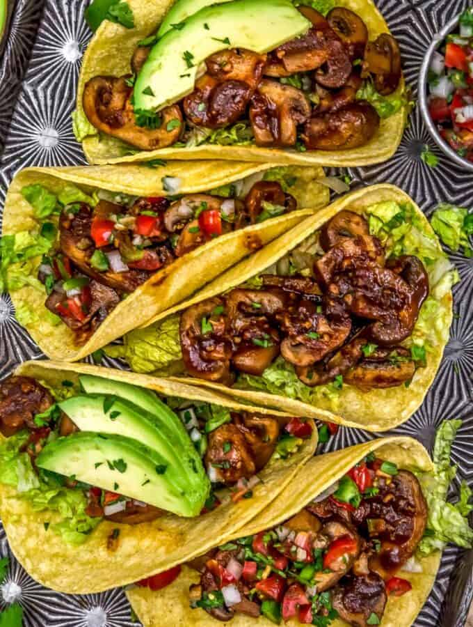 Tray of Chipotle Mushroom Tacos