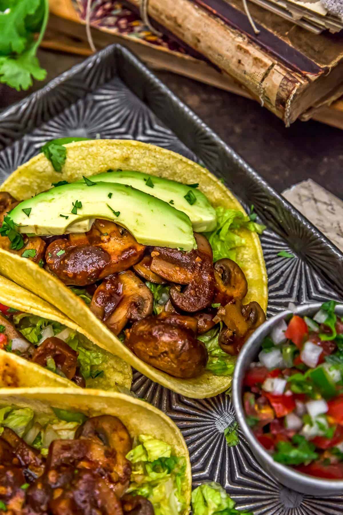 Chipotle Mushroom Tacos with avocado