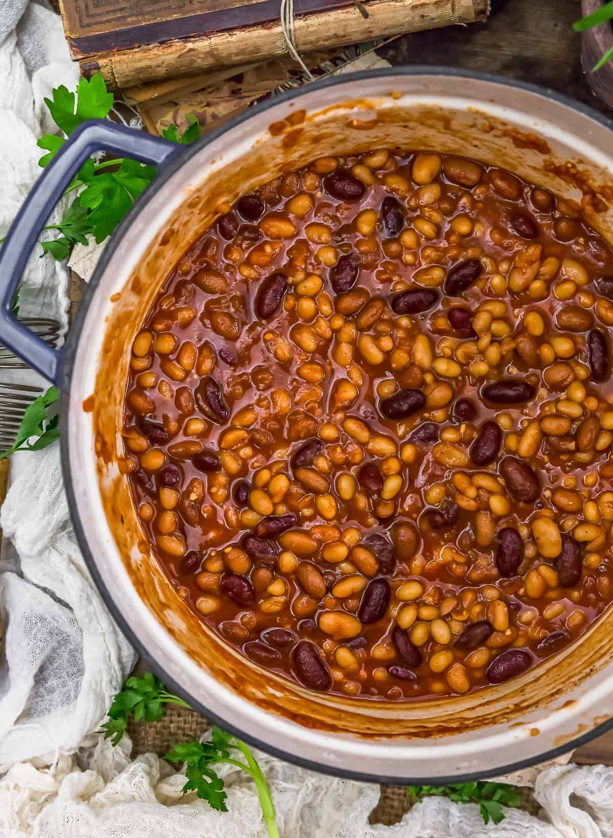 Pot of Vegan Baked Beans