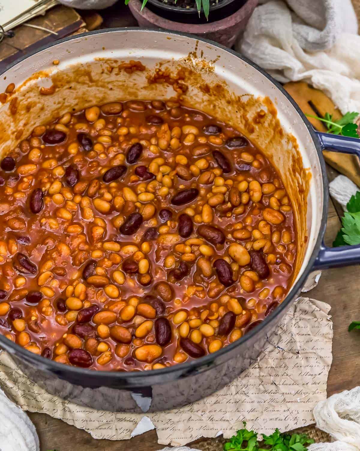 Pot of Vegan Baked Beans