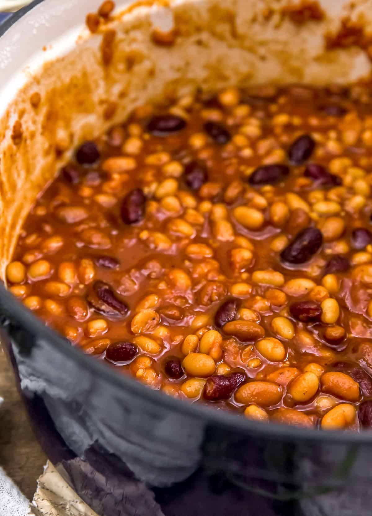 Close up of Vegan Baked Beans