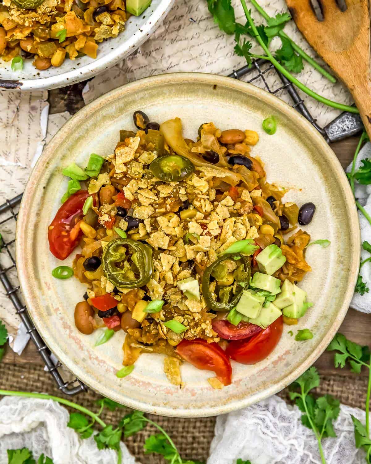 Plated Vegan Tex-Mex Cabbage Casserole