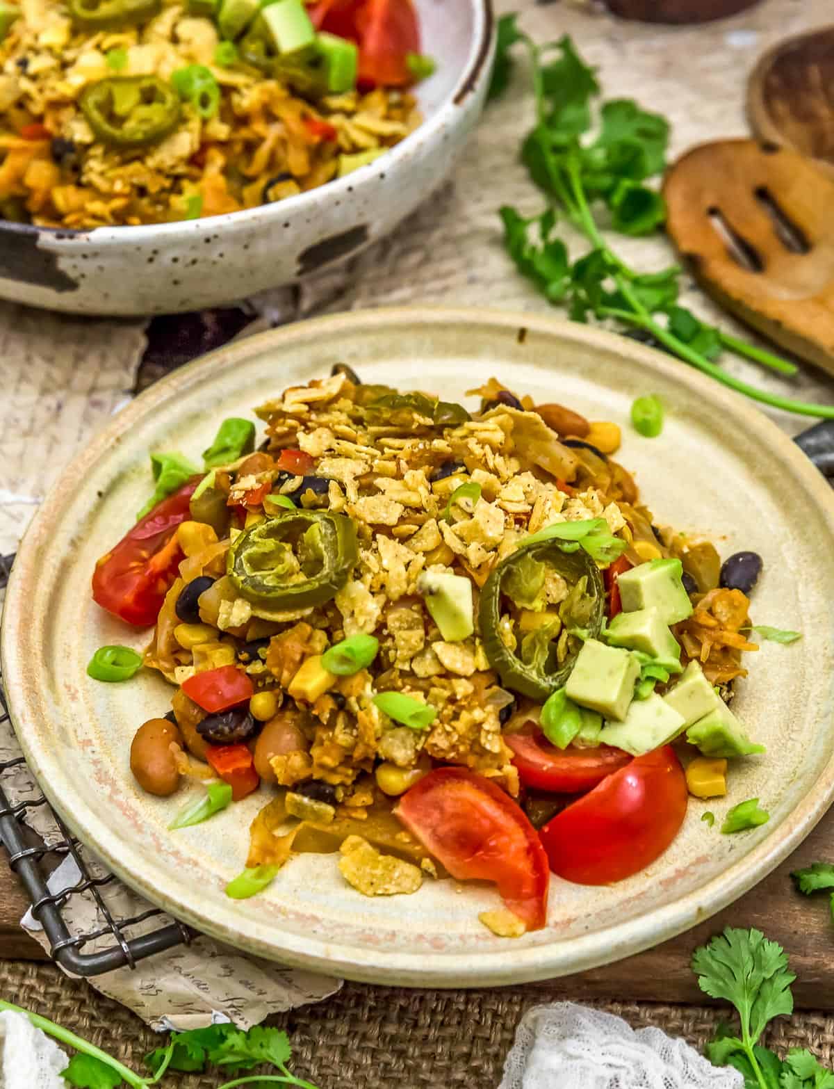 Served Vegan Tex-Mex Cabbage Casserole