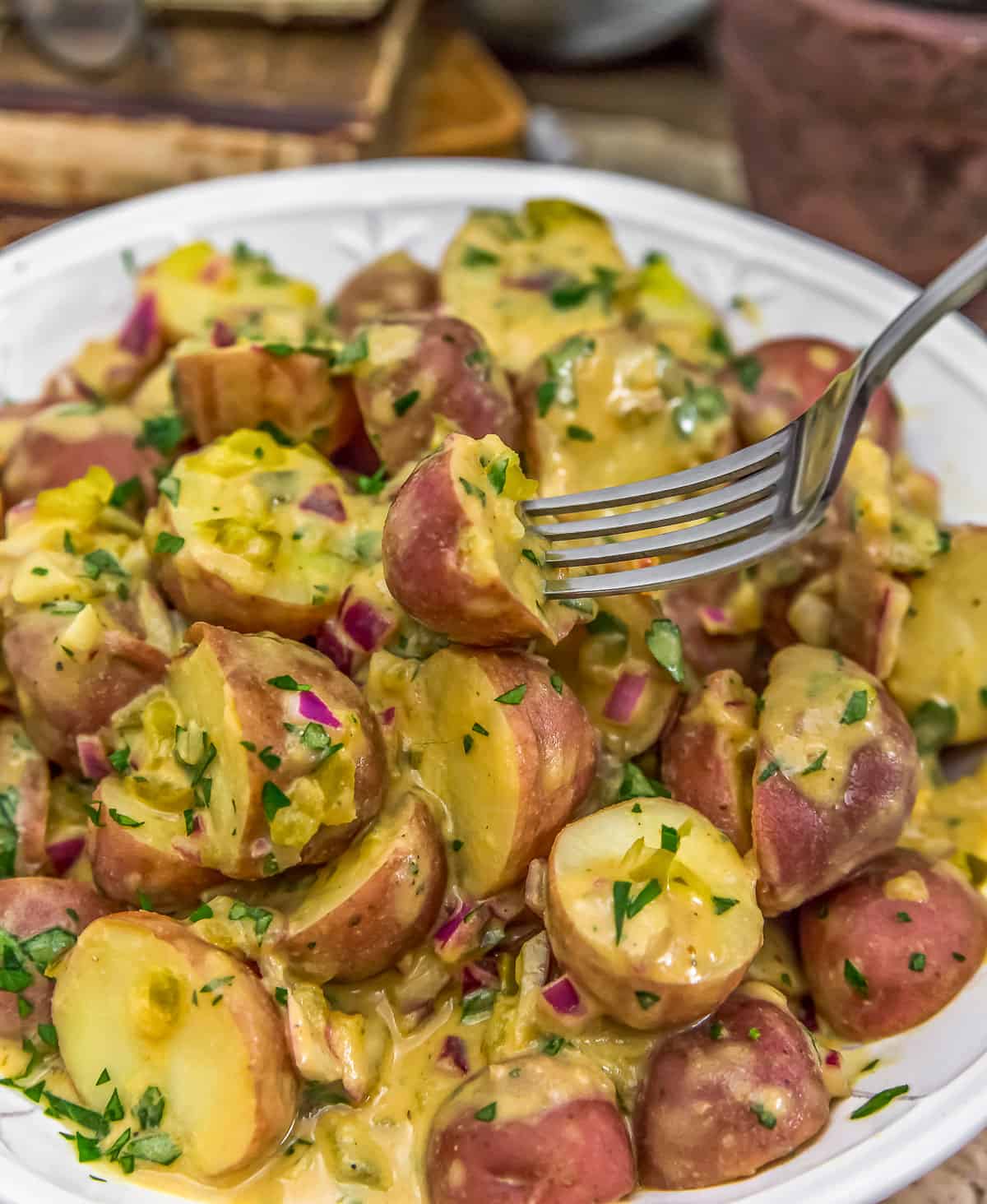 Eating Vegan Warm Dijon Potato Salad