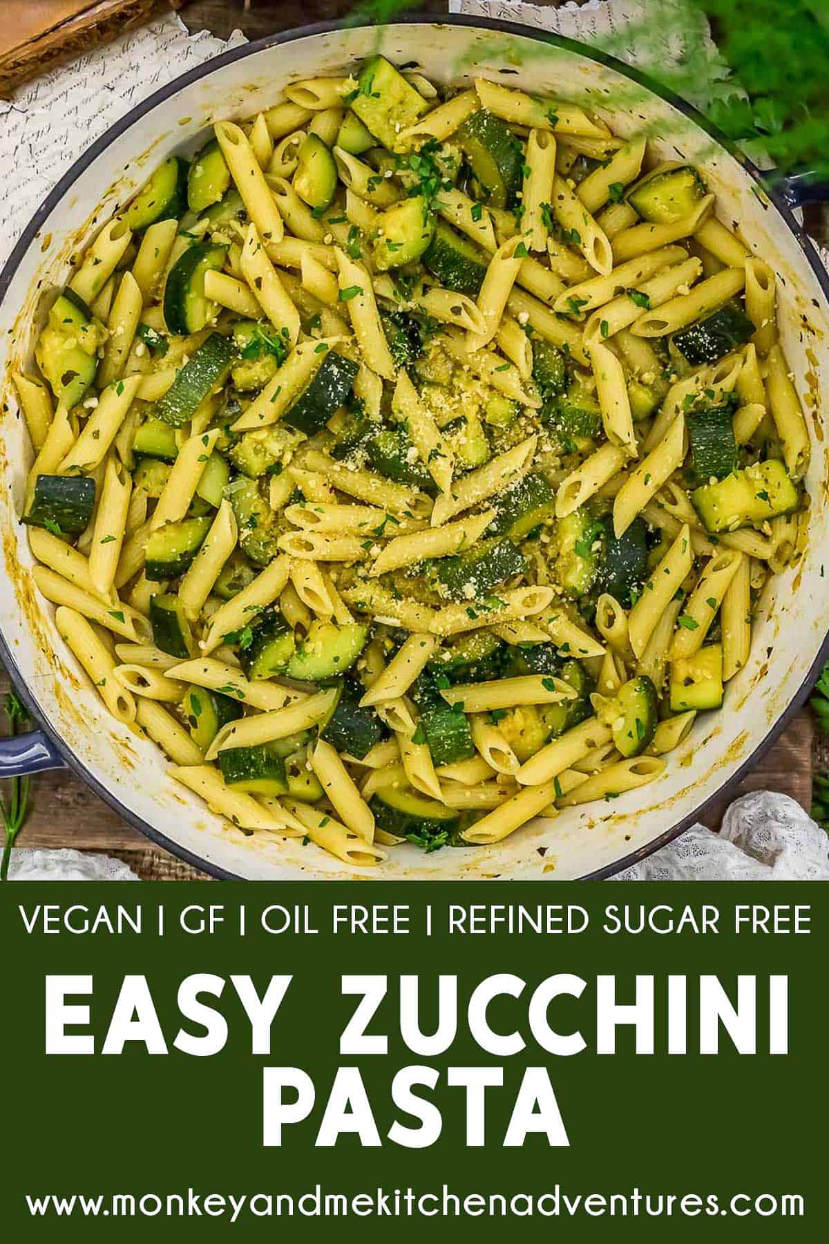 Easy Zucchini Pasta with text description