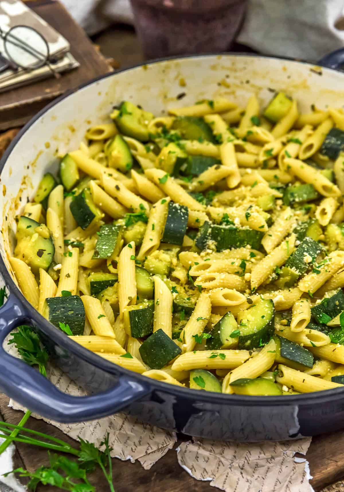 Close up of Easy Zucchini Pasta