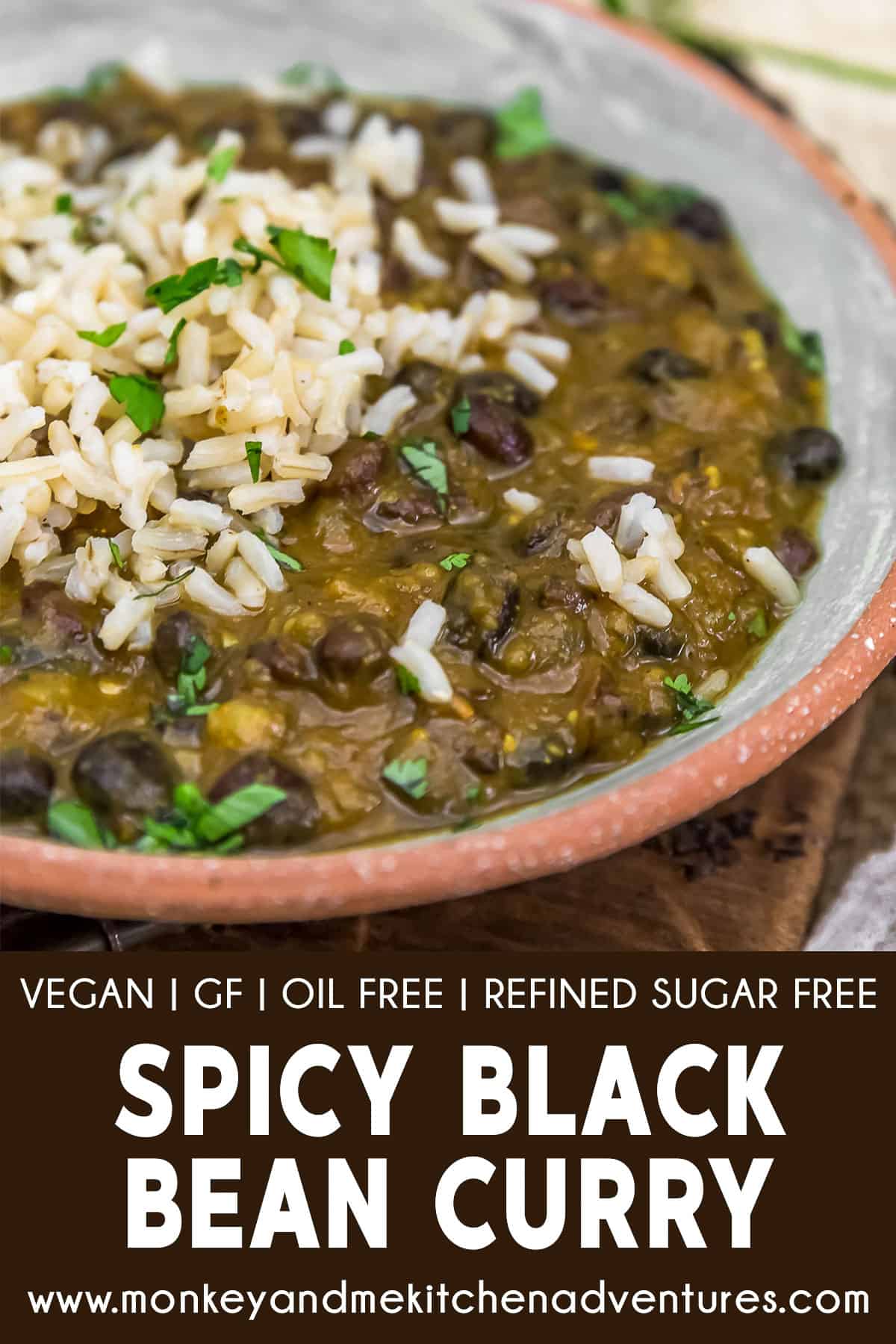 Spicy Black Bean Curry with text description