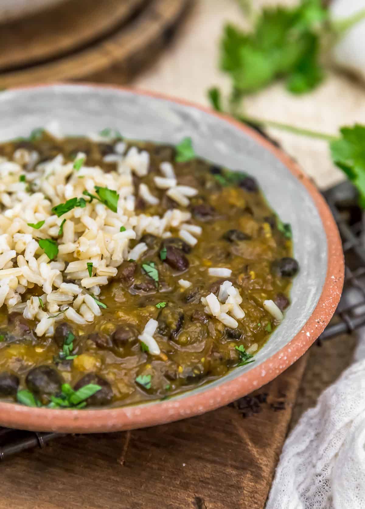 Close up of Spicy Black Bean Curry