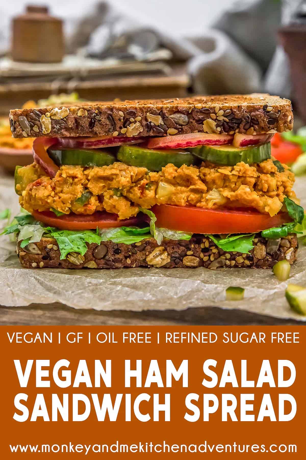 Vegan “Ham” Salad Sandwich Spread with text description