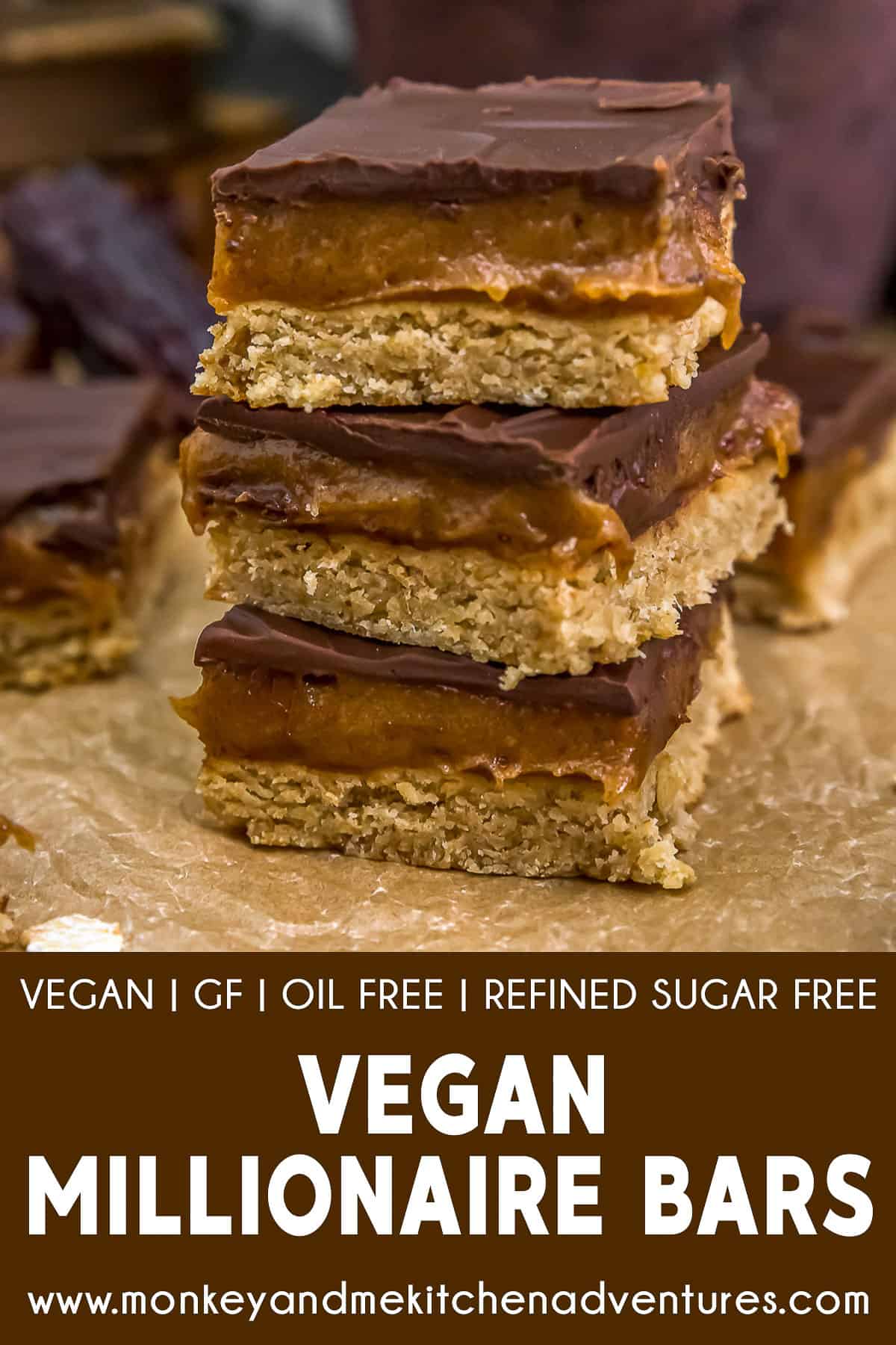 Vegan Millionaire Bar with Text Description