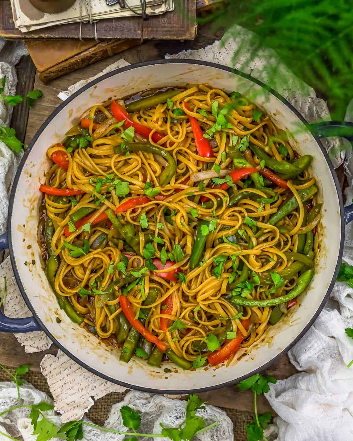 Skillet of Thai Peppers and Noodles
