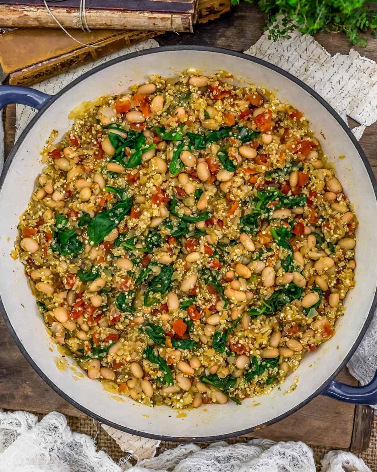 Tuscan White Bean Quinoa Skillet