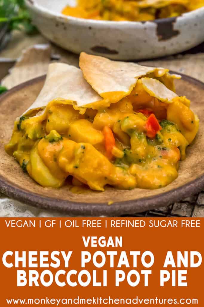 Vegan Cheesy Potato and Broccoli Pot Pie - Monkey and Me Kitchen Adventures