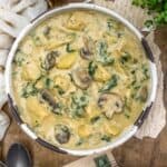 Bowl of Creamy Herb Potato and Kale Stew