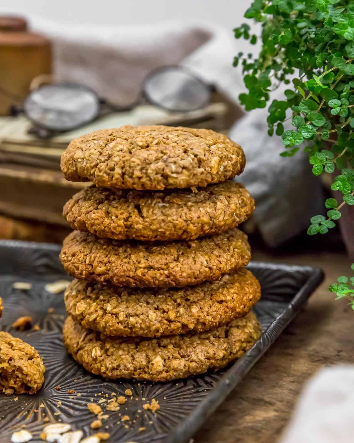 Stack of Old-Fashioned Pumpkin Spice Oatmeal Cookies