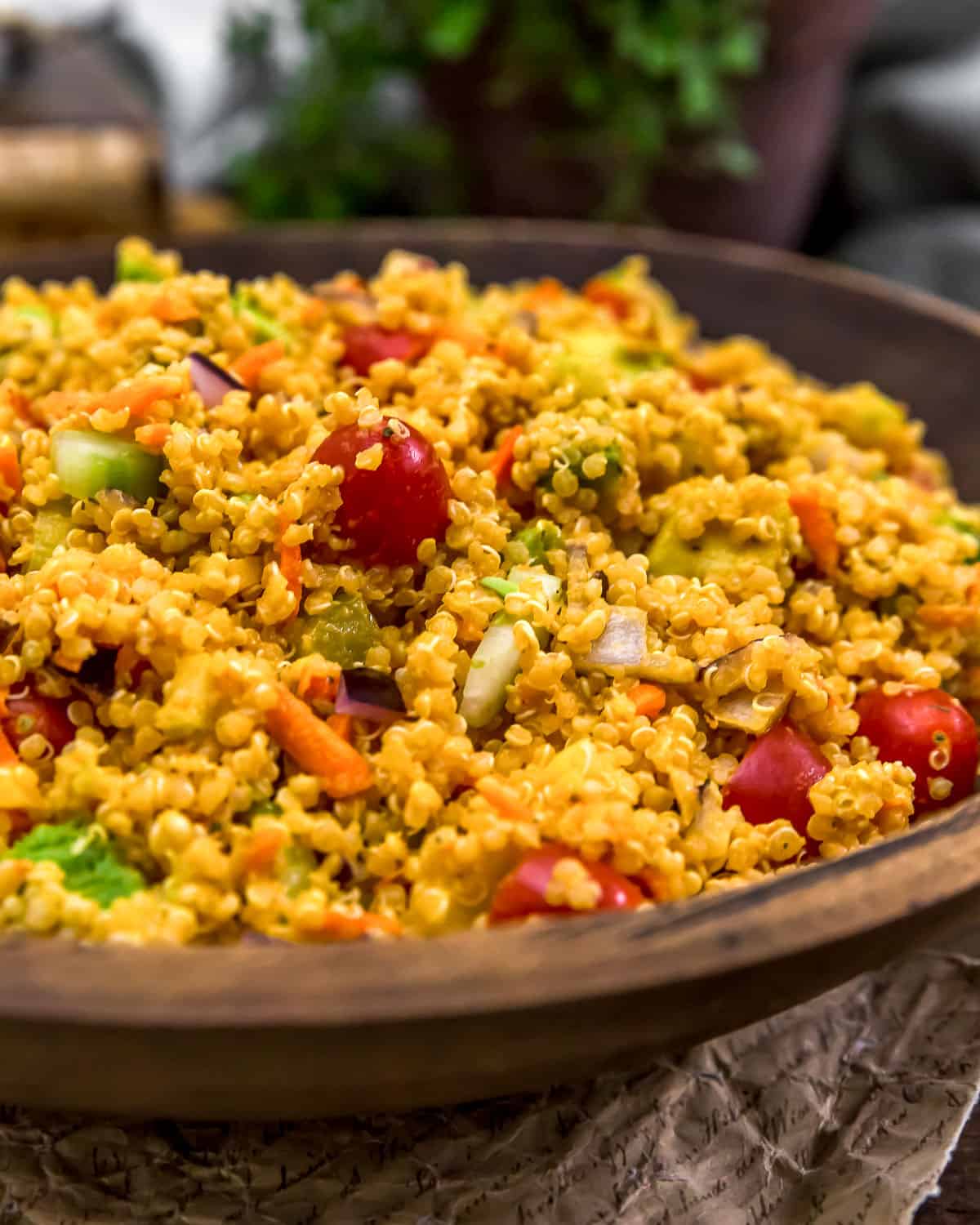 Vegan Buffalo Quinoa Salad in a bowl