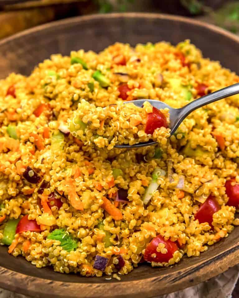 Vegan Buffalo Quinoa Salad - Monkey and Me Kitchen Adventures