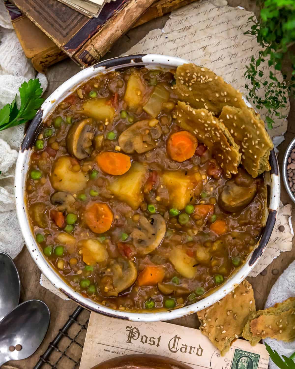 Bowl of Mushroom Vegetable Stew