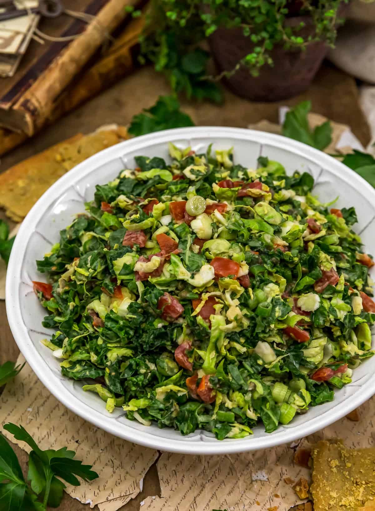 Bowl of Vegan Caesar Chopped Salad